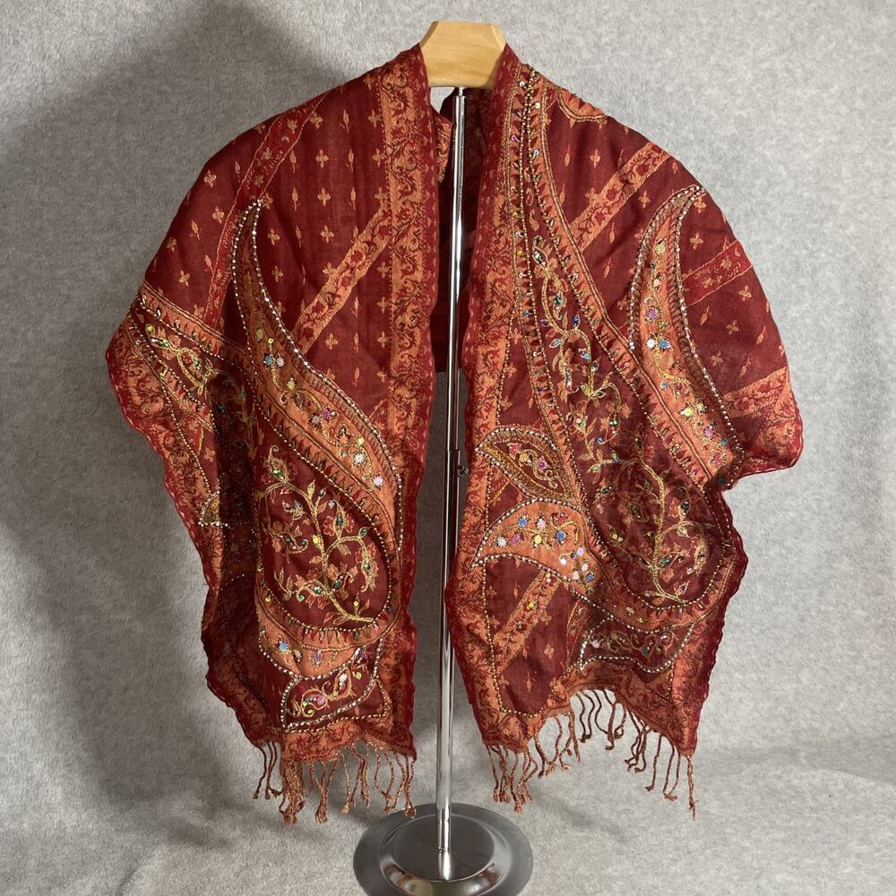 Golden Pashmina neck and head wrap 14”x45”